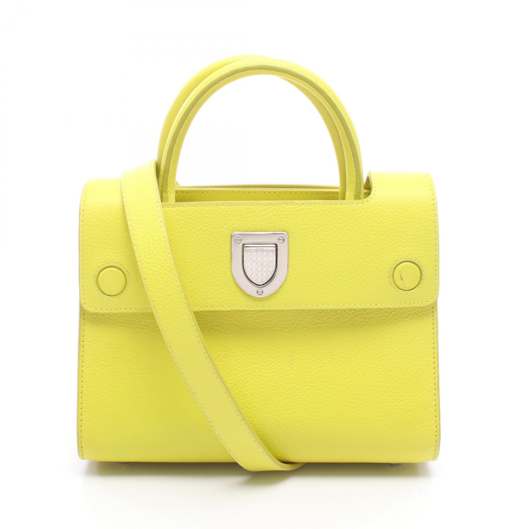 ディオール Dior DIOREVER ディオール エヴァー 2WAY ハンドバッグ バッグ レザー レディース イエロー系 M7001PTLW 【中古】