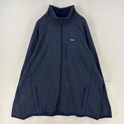 古着 パタゴニア patagonia フリース ニット ジャケット ベターセーター ワンポイント ロゴ 大きいサイズ 3XL ネイビー メンズ