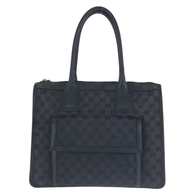 GUCCI グッチ ブラック 黒 ゴールド金具 GGキャンバス レザー/ トートバッグ ショルダーバッグ 603324 【中古】