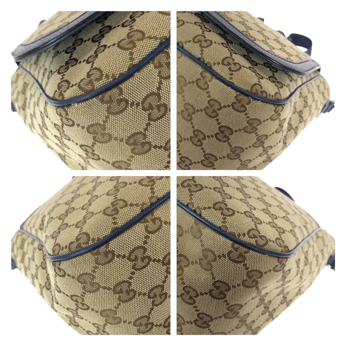 美品 GUCCI グッチ ベージュ ブルー シルバー金具 GGキャンバス /レザー 510340 ショルダーバッグ メッセンジャーバッグ メンズ 601109 【中古】 B (目立った傷や汚れなし)】美品 GUCCI グッチ ベージュ ブルー