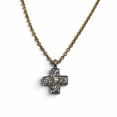 美品 ティファニー ネックレス クルーシフォーム イエローゴールド レディース