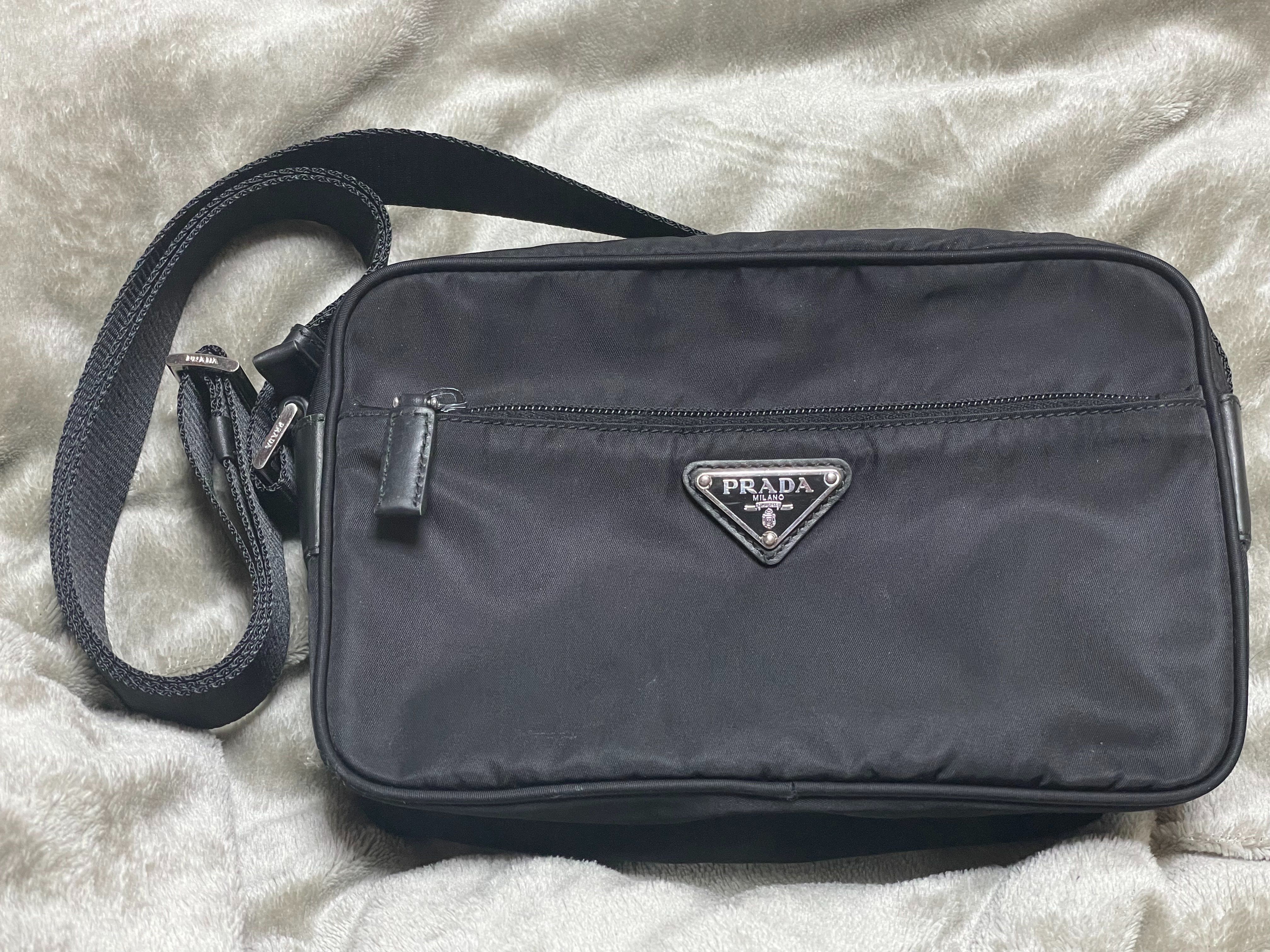 PRADA Vela Nylon Cross Body Bag "Black"