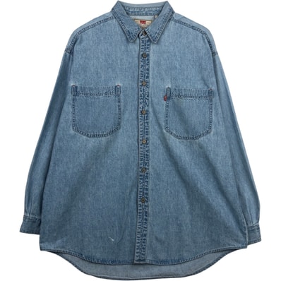 古着 90年代 リーバイス Levi's 長袖 デニムシャツ メンズXL相当 ヴィンテージ/eaa631234
