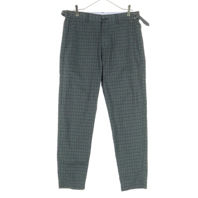 美品 ZARA ザラ 格子柄 テーパードパンツ 40 グリーン系