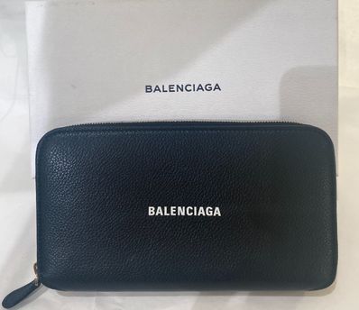 BALENCIAGA Cash Continental Wallet Grained Calfskin "Black"
