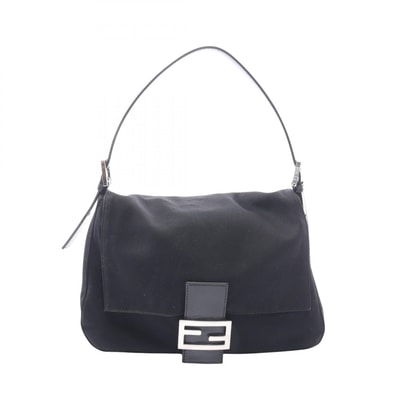 フェンディ FENDI マンマバケット ショルダーバッグ バッグ レザー ファブリック レディース ブラック系 【中古】