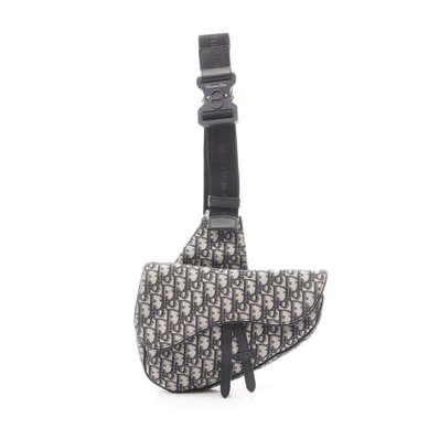 ディオール Dior SADDLE サドル オブリーク ジャガード ウエストバッグ ボディバッグ バッグ キャンバス メンズ ネイビー系 / アイボリー系 / ブラック系 【中古】