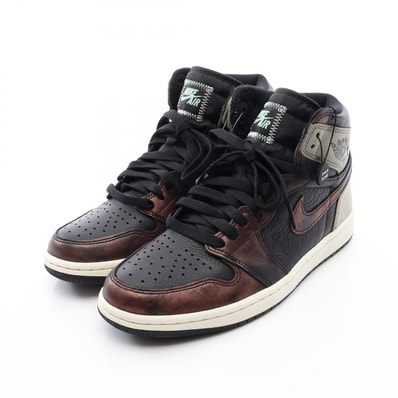 ナイキ NIKE AIR JORDAN 1 RETRO HIGH OG RUST SHADOW スニーカー 靴 レザー メンズ ブラック系 / ブラウン系 / グリーン系 555088-033 【中古】