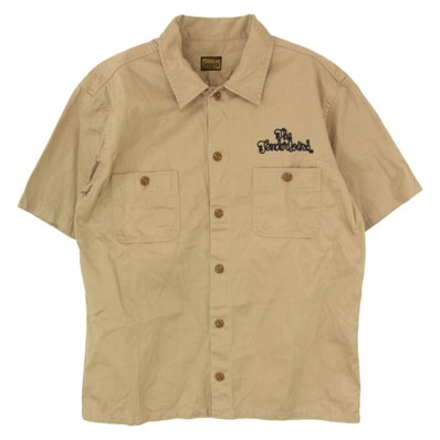TENDERLOIN テンダーロイン T-WORK SHT HERRINGBONE S/S ヘリンボーン 半袖 ワーク シャツ ブラウン系 S【中古】