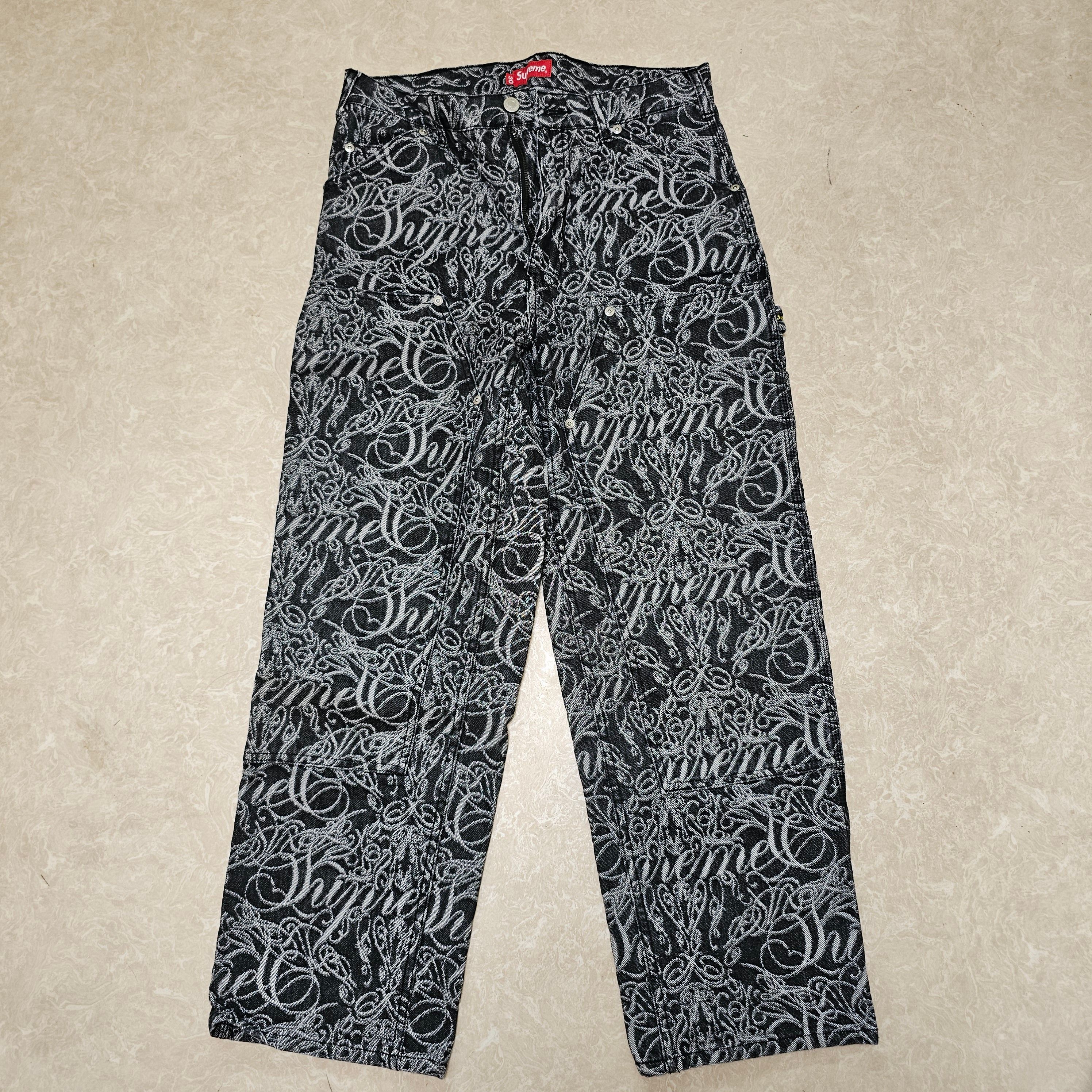Supreme Script Jacquard Double Knee Denim Painter Pant 
