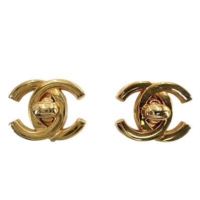 CHANEL シャネル イヤリング ココマーク アクセサリー ヴィンテージ GP 95A レディース 約10.1g 1995年【中古品】