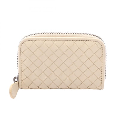 ボッテガヴェネタ BOTTEGA VENETA イントレチャート コインケース 財布 レザー レディース アイボリー系 【中古】
