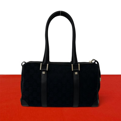 GUCCI グッチ GG 柄 ロゴ キャンバス レザー トートバッグ ブラック
57143