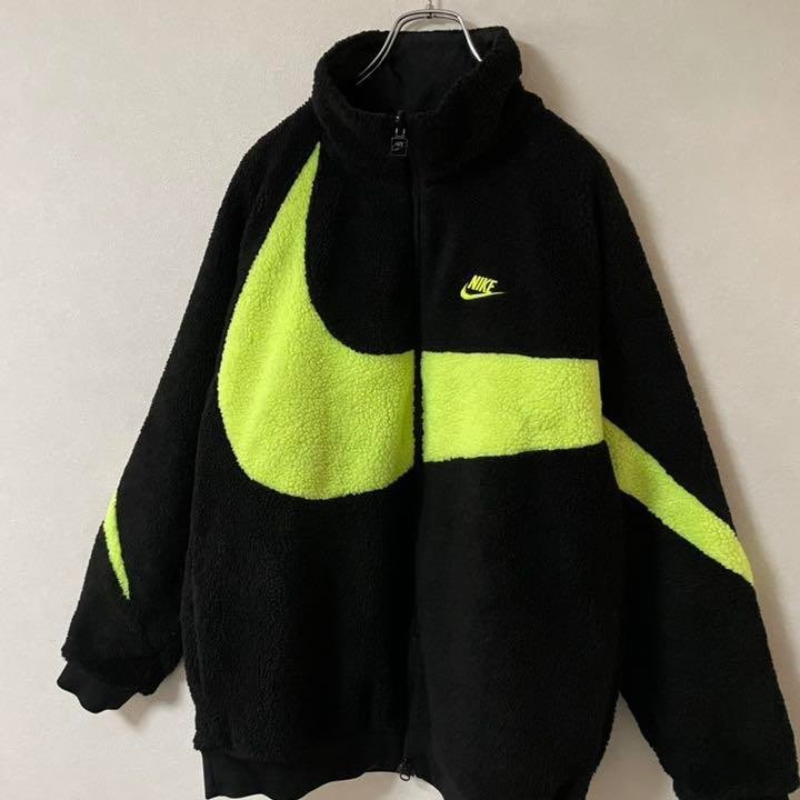 Nike Big Swoosh Reversible Boa Jacket"Black Neon"