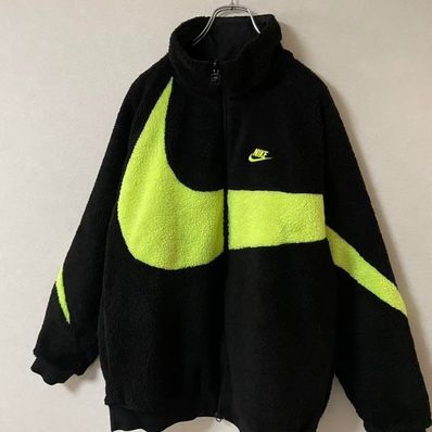 Nike Big Swoosh Reversible Boa Jacket"Black Neon"