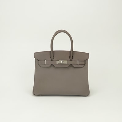 エルメス HERMES バーキン30 バーキン 30 バッグ トートバッグ エプソン エタン Etain グレー Gray シルバー金具 ハンドバッグ ヴォーエプソン