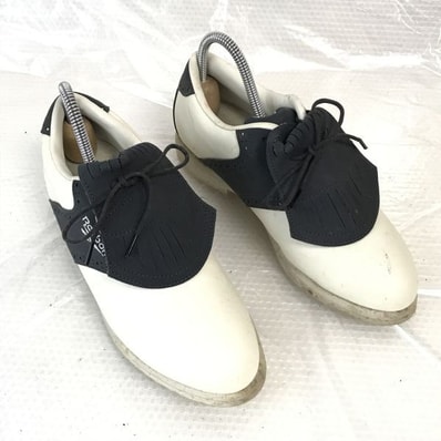 Reebok/リーボック★希少/スチール/鉄スパイク/ゴルフシューズ【23.0/USA6/白×紺/white×navy blue】sneakers/Shoes/trainers◆bi-71