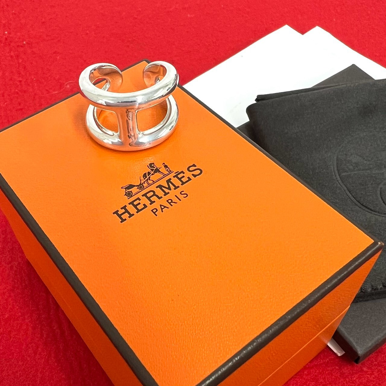 HERMES エルメス オスモズ GM リング シルバー925 リング・指輪 18号 シルバー
 56-10