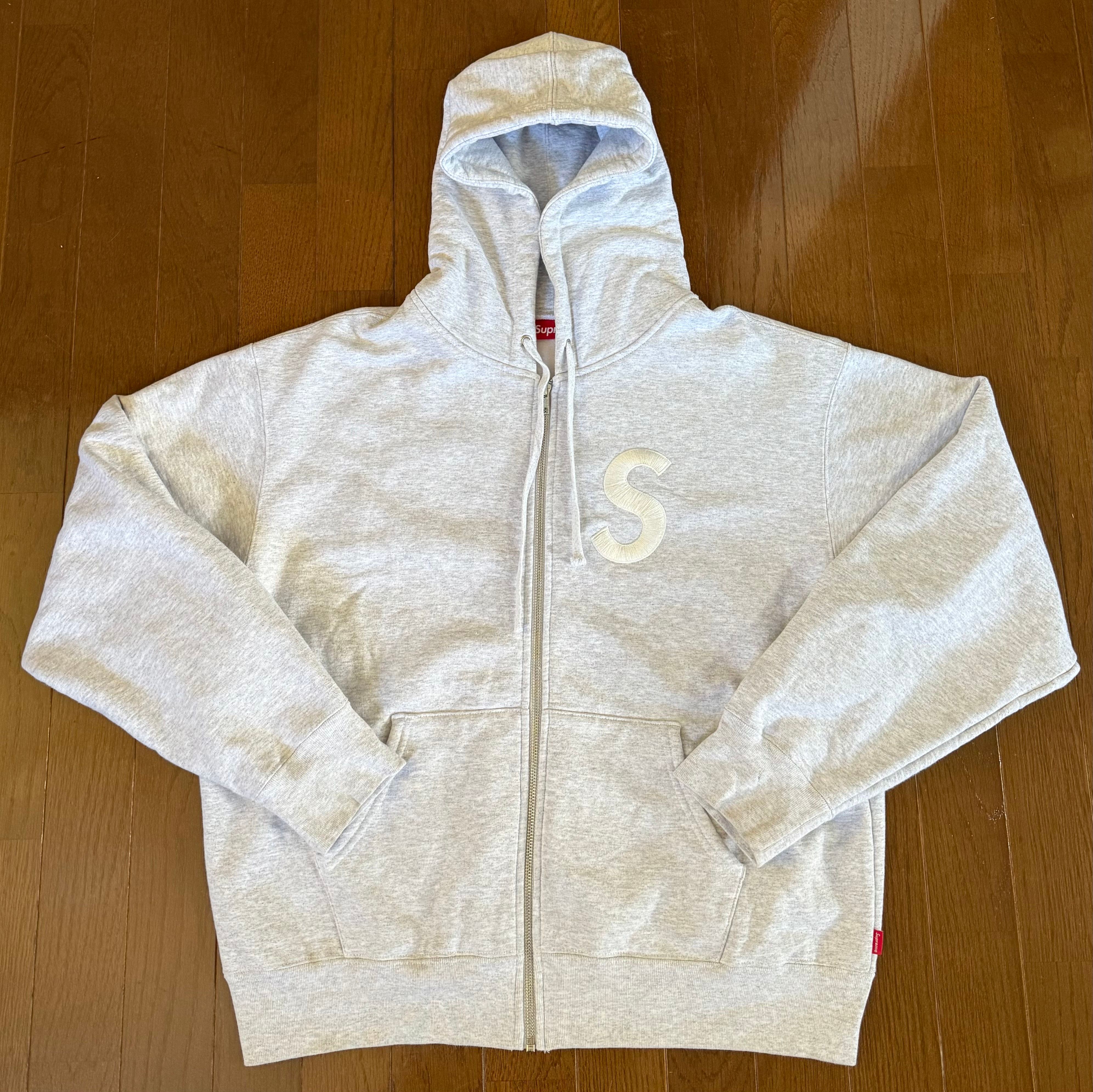 Supreme S Logo Zip Up Hooded Sweatshirt "Ash Grey"