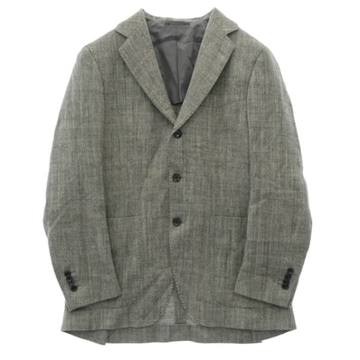 BEAMS ビームス テーラードジャケット 21-16-1715-731 BEAMSF ビームスエフ F E.THOMAS HERRINGBORN JACKET ヘリンボーン テーラードジャケット ブラック系 ホワイト系 48【中古】