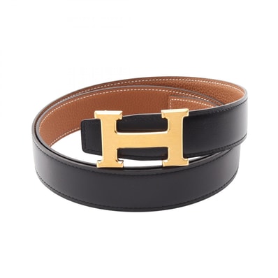 エルメス HERMES コンスタンス Hベルト ゴールド リバーシブル ベルト 衣料品 カーフ(牛革) トゴ ボックスカーフ W刻印(2024年製造) メンズ ブラック系 / ブラウン系 【中古】