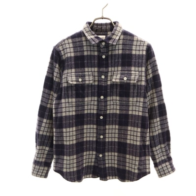 THE NORTH FACE ノースフェイス チェック柄 長袖 THIELSEN WOOL ネルシャツ M ネイビー NR61606 アウトドア