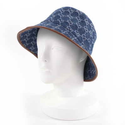 未使用品 グッチ ハット インディゴ レディース L