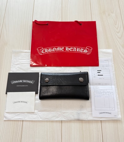 未使用級/付属品完備/値下げ交渉可能 / 正規品!CHROME HEARTS クロムハーツ ウェーブ WAVE ウォレット 財布