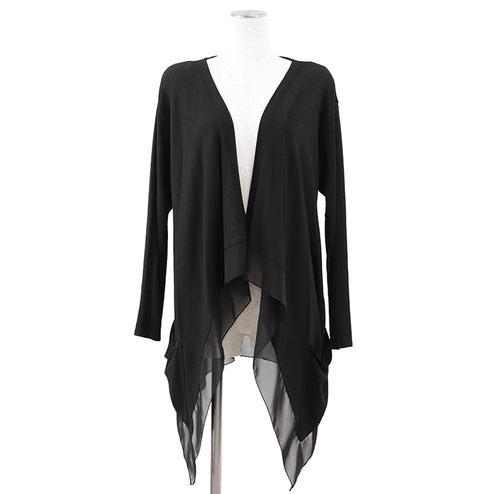 SALE【美品】FOXEY フォクシー ニットトップス サイズ不明 レディース NATURAL BY FOXEY ハイゲージジャージー レーヨン × ナイロン ストレッチ ブラック 黒 日本製 30828