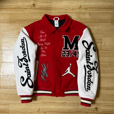 Nike Jordan x SAINT Mxxxxxx M J SM Varsity Jacket "Red/White"