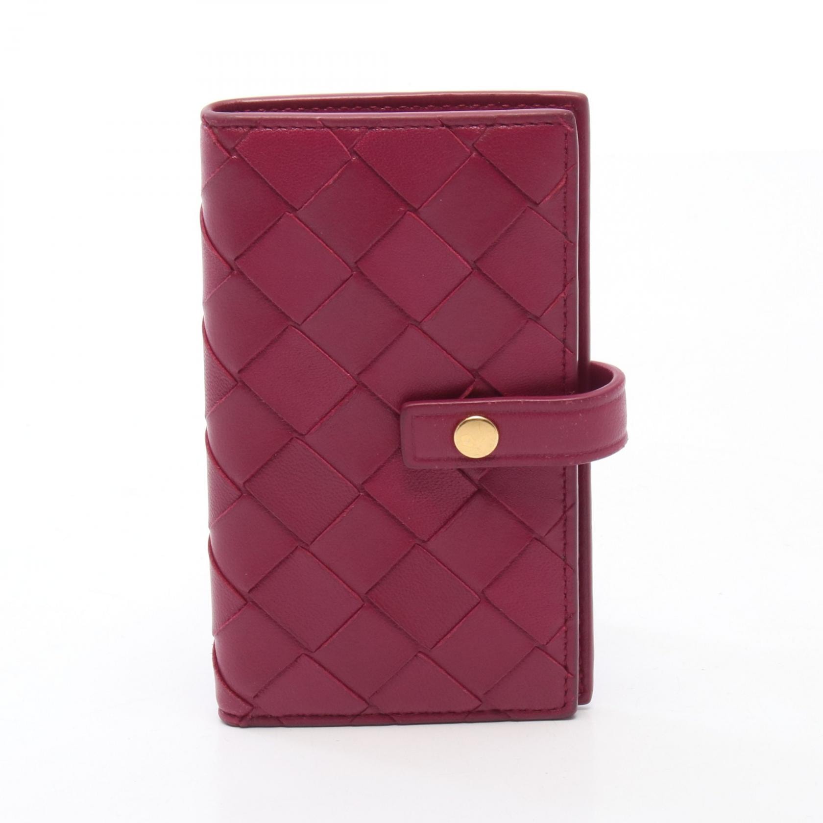 ボッテガヴェネタ BOTTEGA VENETA イントレチャート キーケース アクセサリー レザー レディース パープル系 【中古】