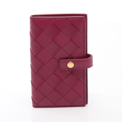 ボッテガヴェネタ BOTTEGA VENETA イントレチャート キーケース アクセサリー レザー レディース パープル系 【中古】