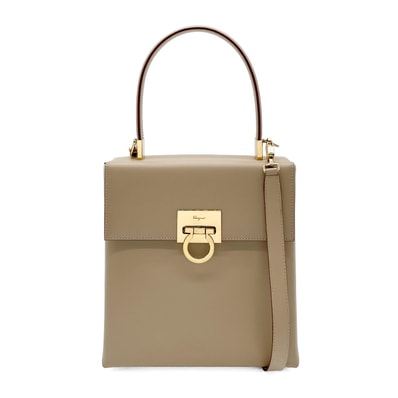 Salvatore Ferragamo サルヴァトーレフェラガモ ガンチーニ トップハンドル 2WAY ショルダーバッグ
レザー ベージュ レディース
【中古】