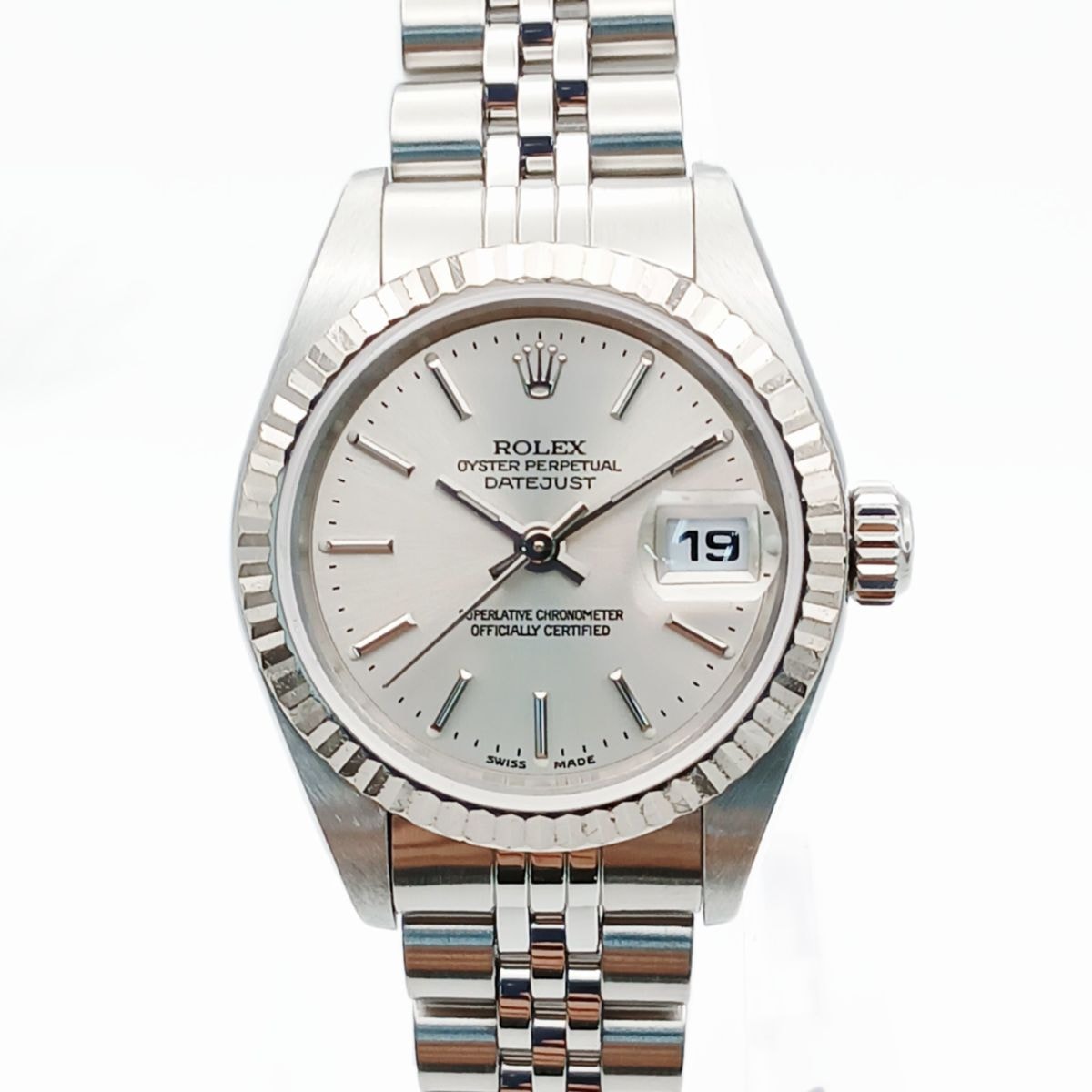 ROLEX ロレックス デイトジャスト 26mm シルバー バー P番 18K WG/SS 自動巻き 腕時計 79174 K18ホワイトゴールド ステンレススチール シルバー  レディース【中古】