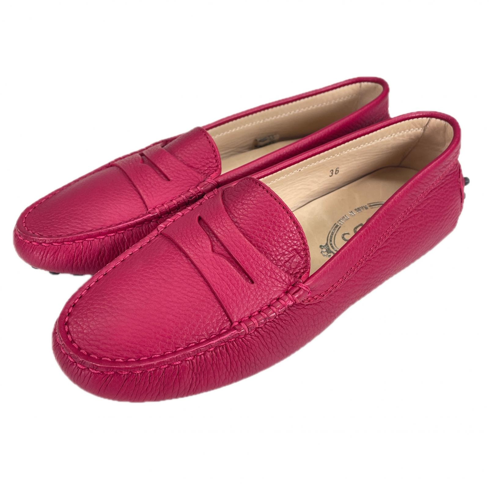極美品 トッズ
 ドライビングシューズ ゴンミーニ ピンク レディース 36
