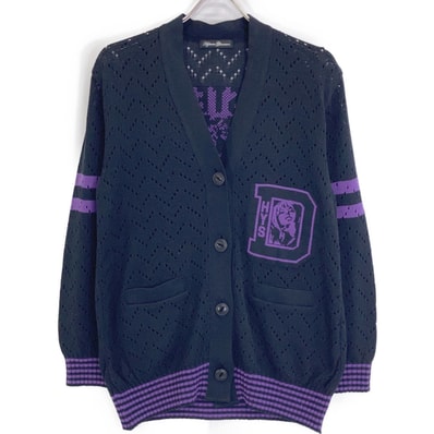 ヒステリックグラマー 01203ND01 ブラックパープル LADY LAND ACADEMY編込 カーディガン FREE