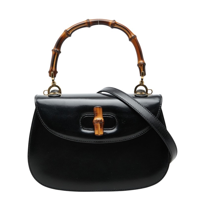 グッチ バンブー ハンドバッグ ショルダーバッグ 2WAY 000 46 ブラック レザー レディース GUCCI 【中古】
