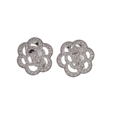 シャネル CHANEL カメリアコレクション J10608 ピアス K18ホワイトゴールド ダイヤモンド レディース【中古】【Aランク】