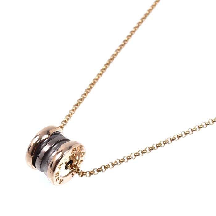 BVLGARI ブルガリ K18PG ピンクゴールド メタル B-ZERO1 ビーゼロワン ネックレス 6.5g 38/40/42cm レディース【中古】