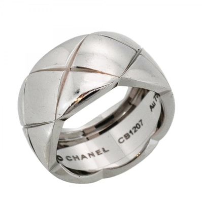 【6jdb0399】シャネル リング ココクラッシュ ラージ K18WG ホワイトゴールド #53【中古】レディース
