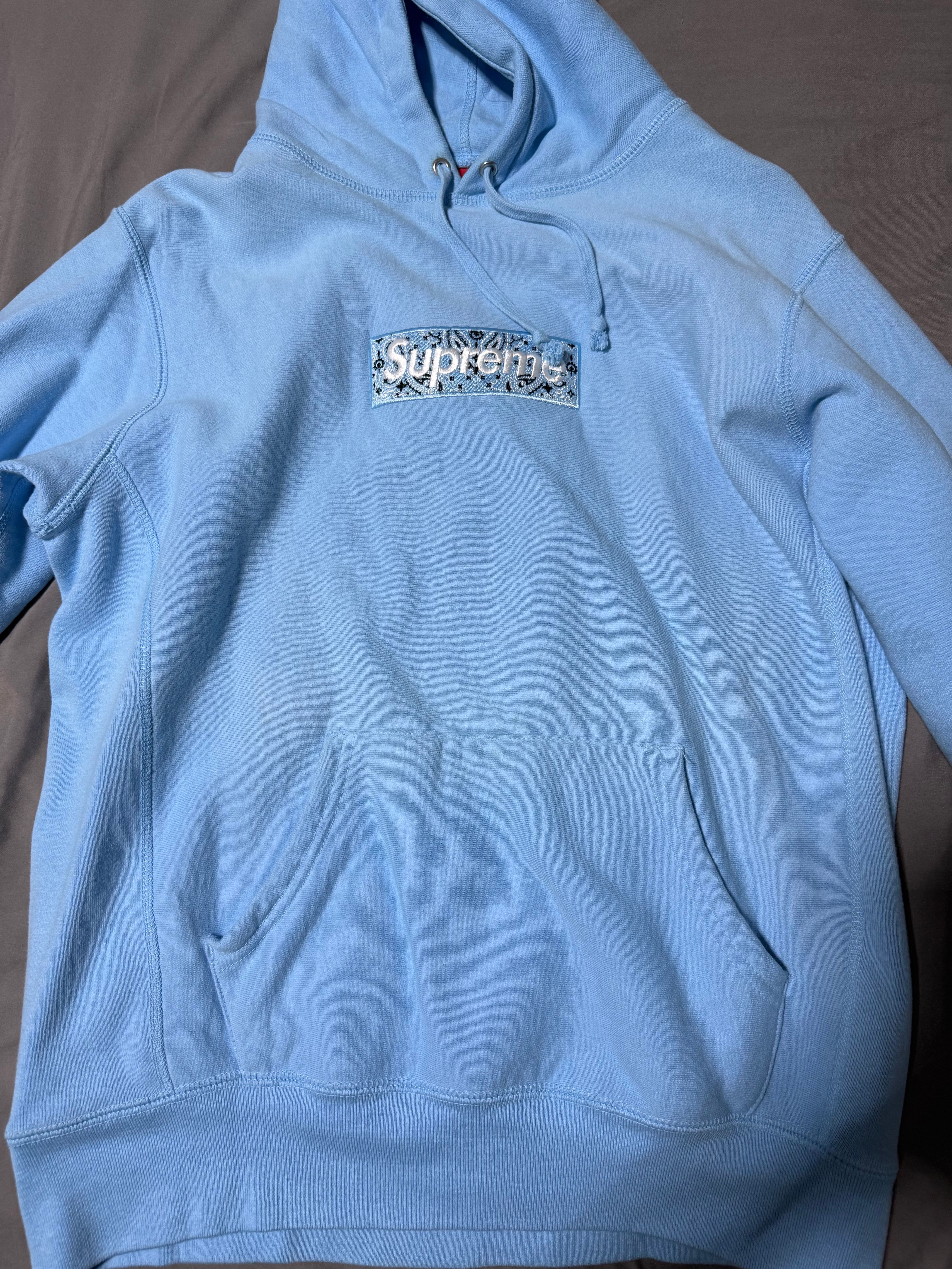 Supreme Bandana Box Logo Hooded Sweatshirt "Blue"