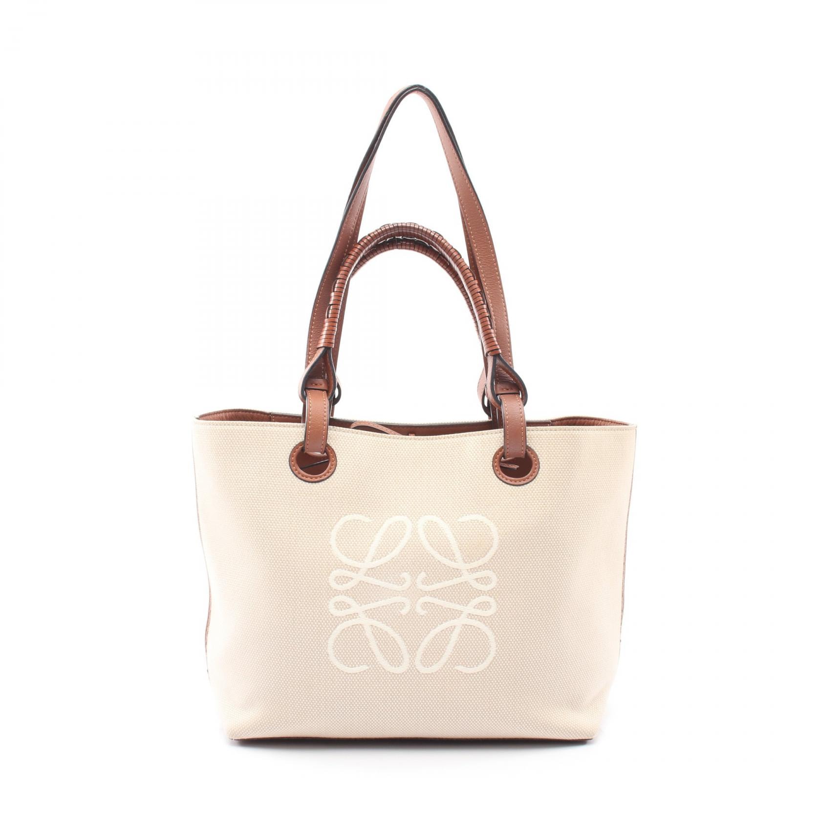 ロエベ LOEWE アナグラム 2WAY トートバッグ バッグ キャンバス ブラウン レディース ベージュ系 / ブラウン系 A717S72X06 【中古】