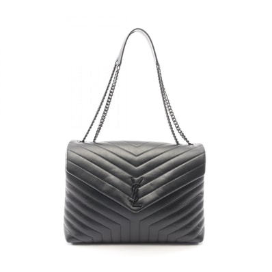 サンローランパリ SAINT LAURENT PARIS ルル ラージ ショルダーバッグ バッグ レザー レディース ブラック系 【中古】