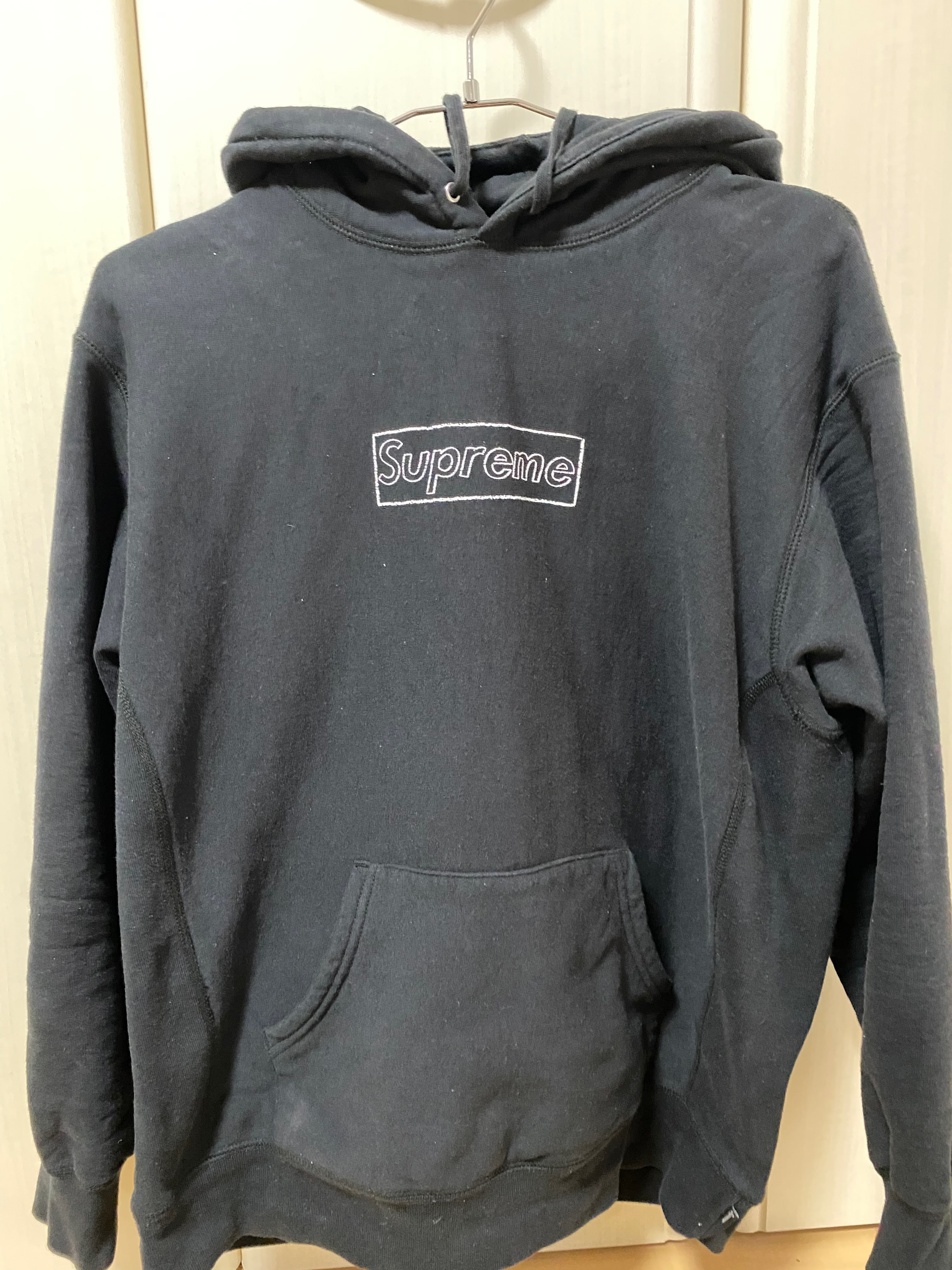 Supreme KAWS Chalk Logo Hooded Sweatshirt "Black"(2021)