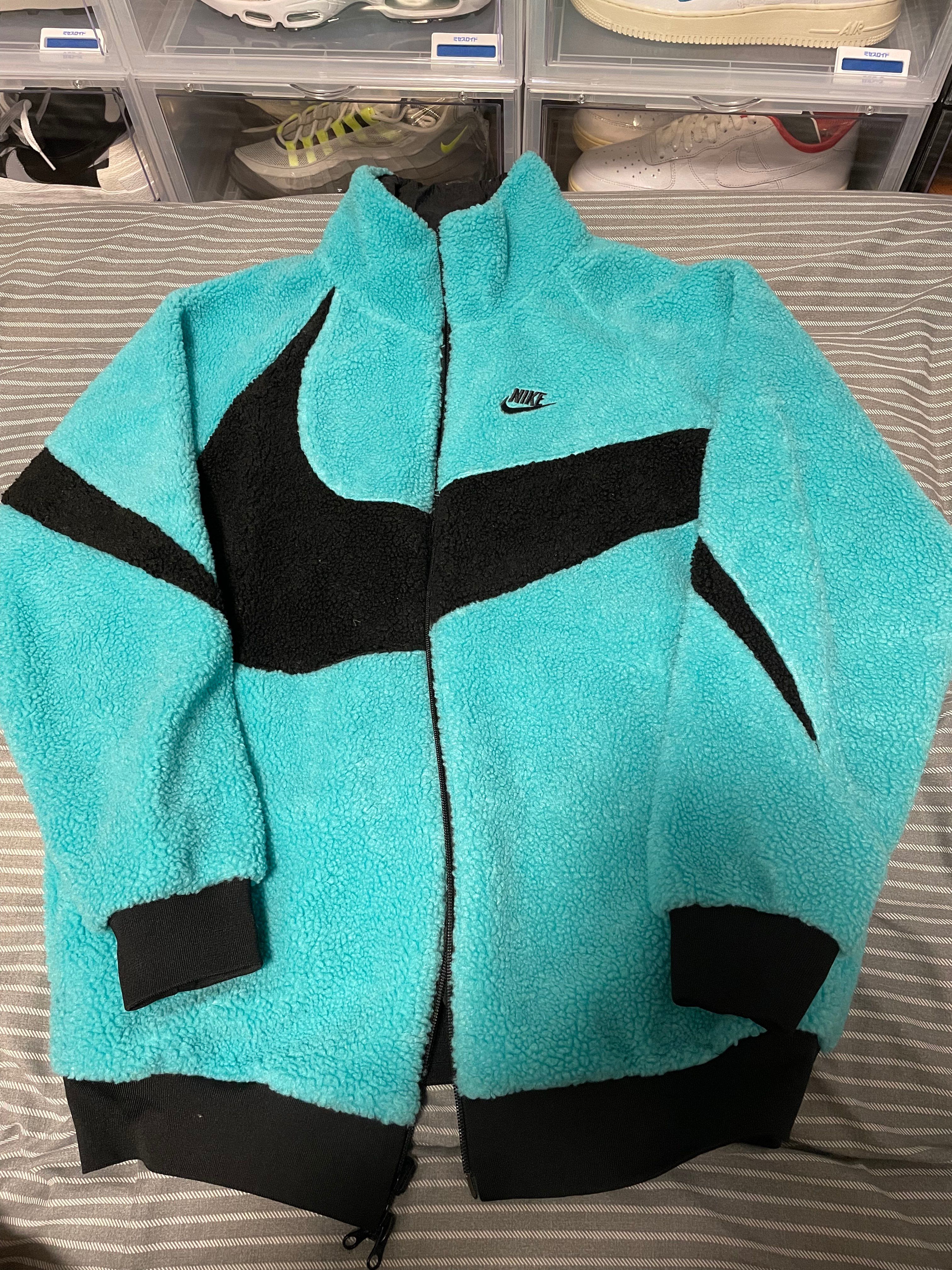 Nike Full Zip Big Swoosh Boa Jacket "Hyper Jade/Black"