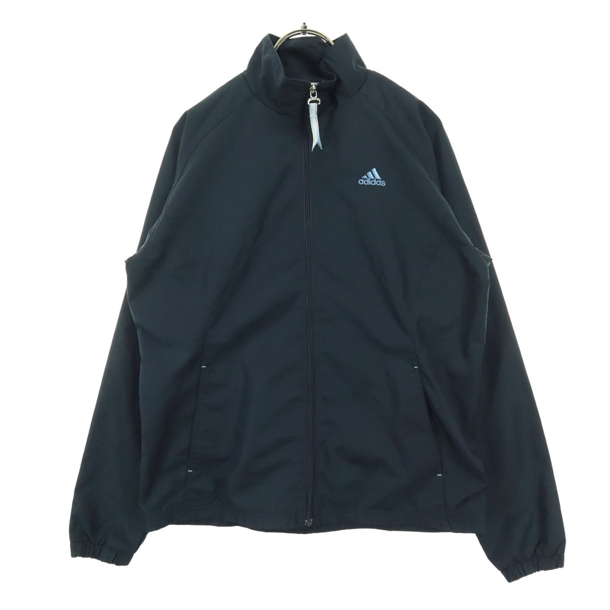 adidas アディダス ワンポイントロゴ 長袖 ジップジャケット S ブラック