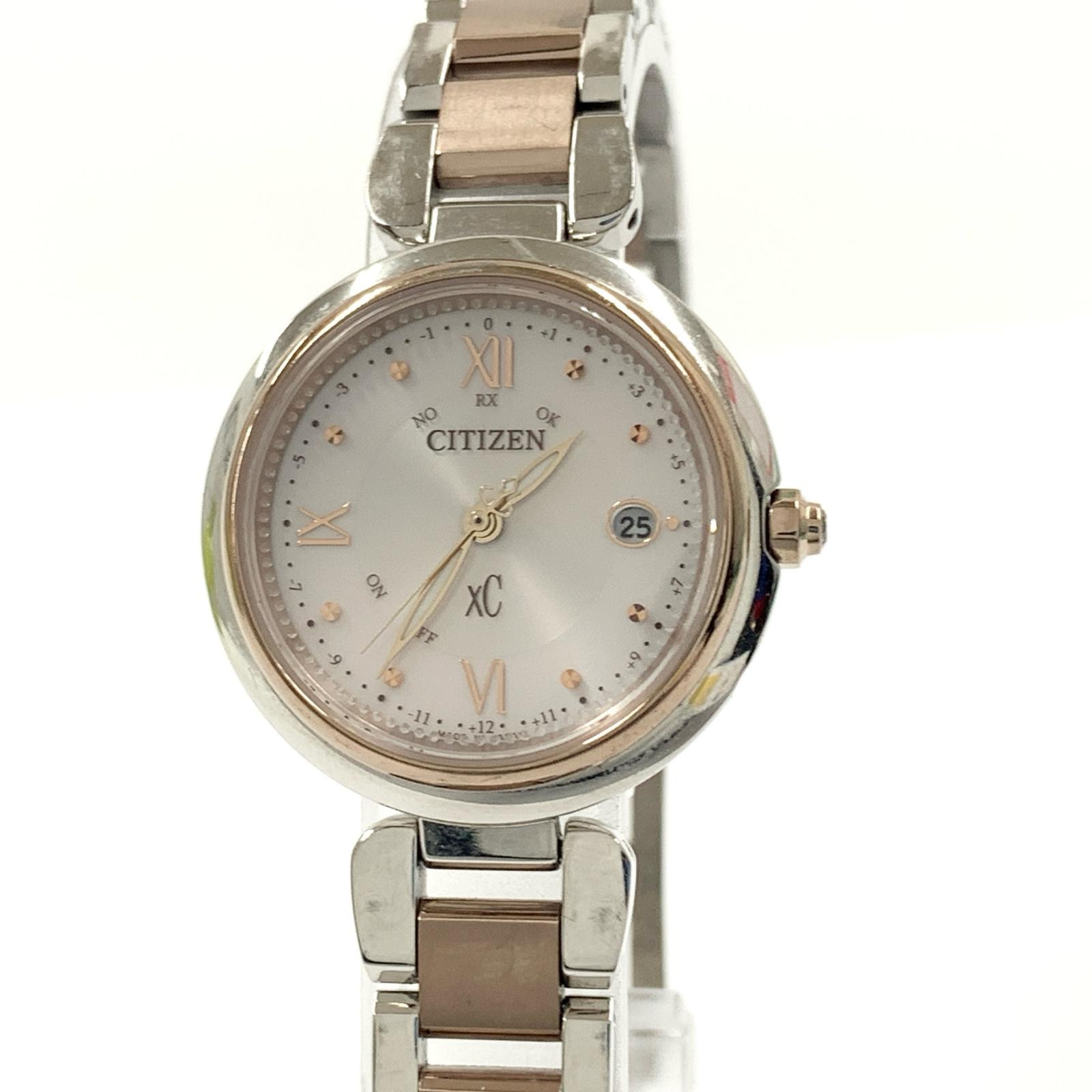CITIZEN シチズン クロスシー ハッピーフライト ソーラー電波 クォーツ 腕時計 ES9465-50W シルバー x ピンク