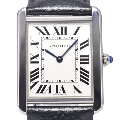 カルティエ CARTIER WSTA0028 タンクソロ LM シルバー クォーツ メンズ 美品 内箱・保証書付き 腕時計 B#149715