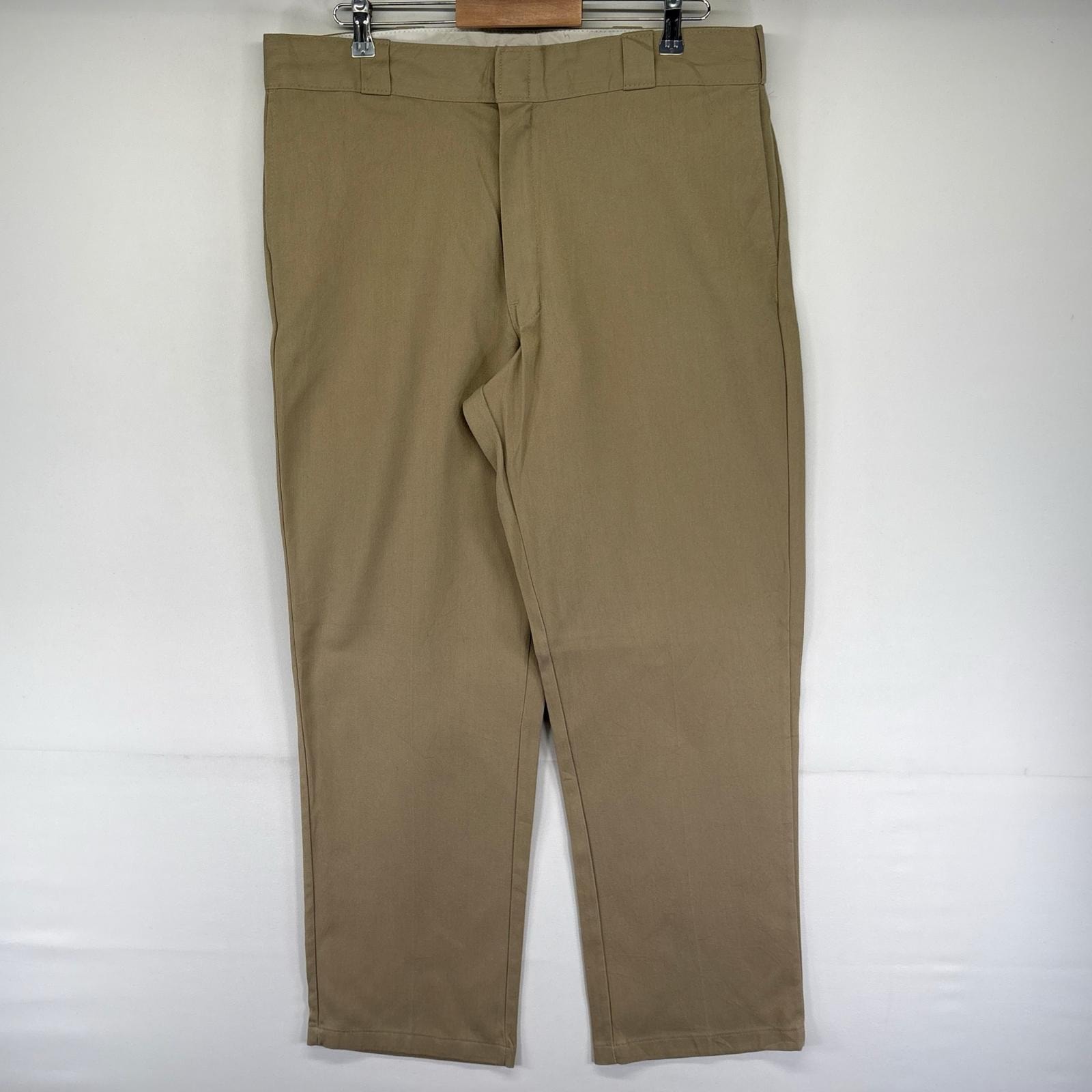 古着 ディッキーズ Dickies パンツ チノパン ジッパーフライ ストレート スラックス 874 センタープレス W38 L32 ベージュ系 メンズ