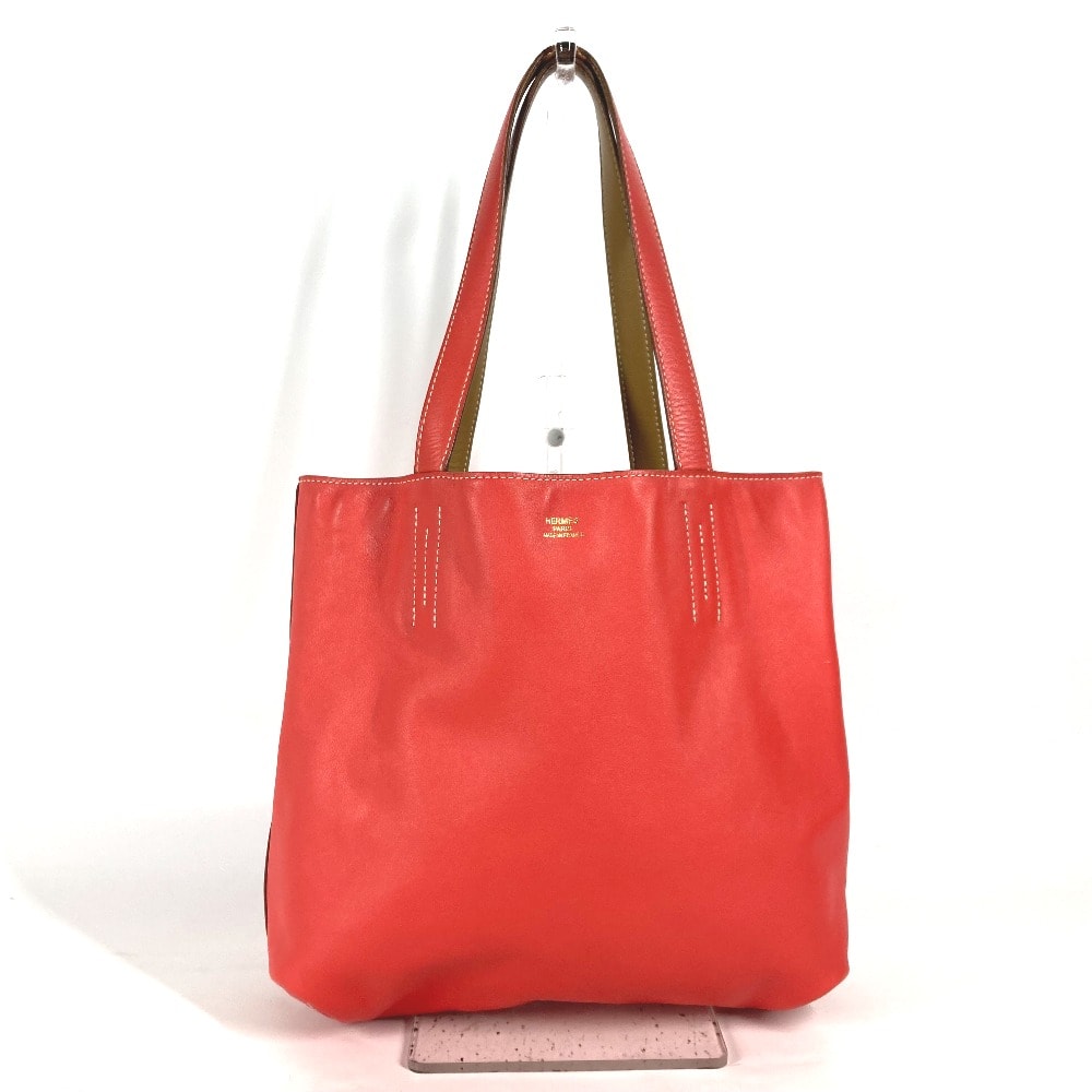 エルメス HERMES ドゥブルセンス 28 バイカラー カバン 肩掛け トートバッグ ショルダーバッグ レザー R□刻 ローズジャイプール/ナチュラルサブレ ピンク